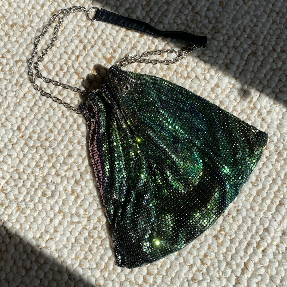 Metallic chain iridescent handbag - vintage